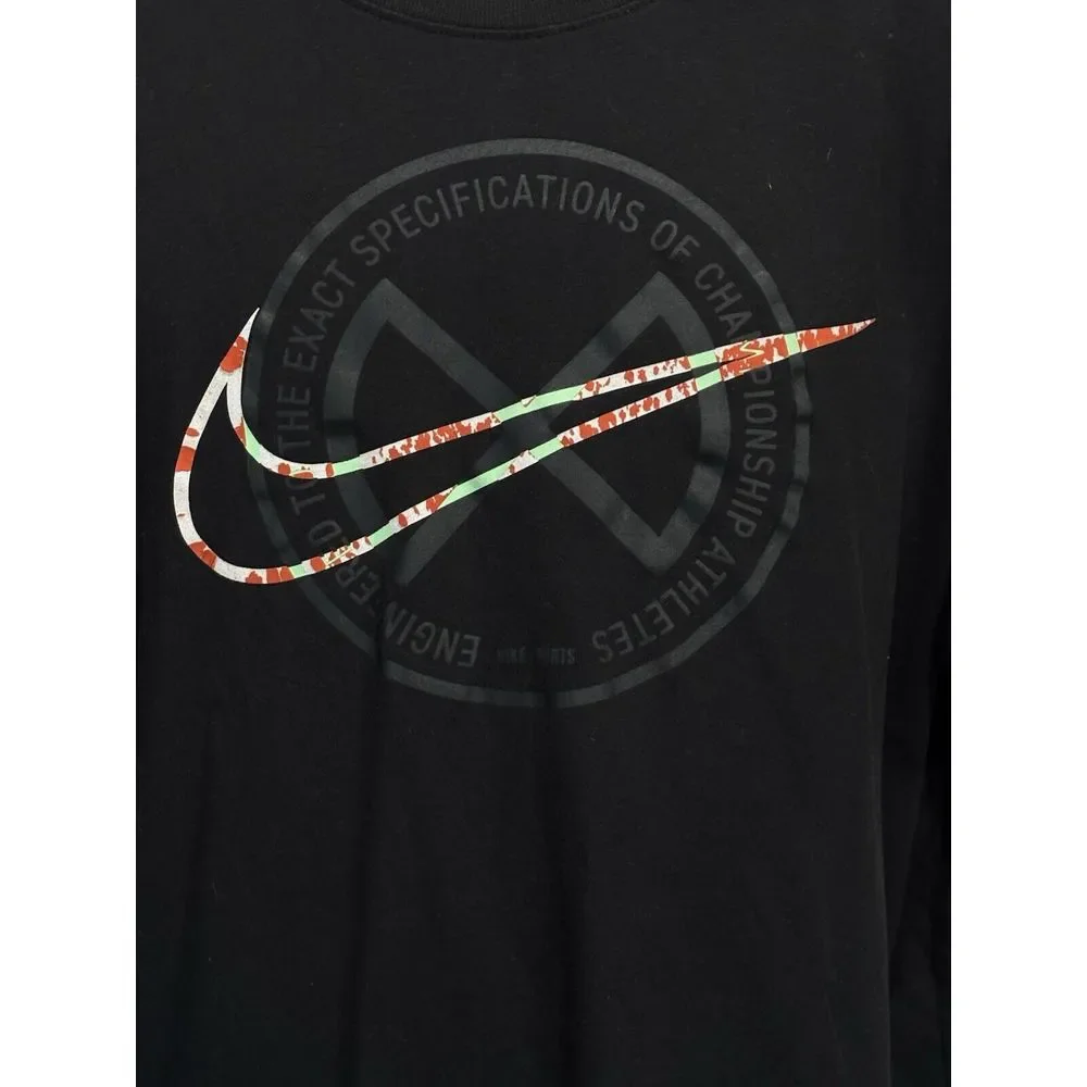 Nike Dri-Fit‎ Graphic Logo Black/Gray Short Sleeve Athletic Shirt Size XL